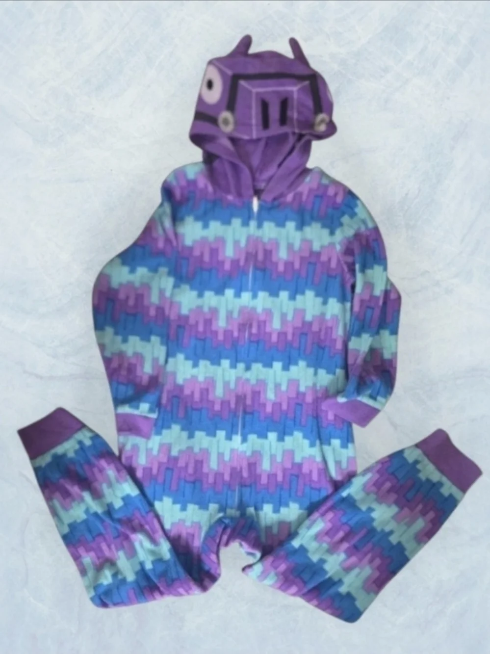 Fortnite Kids Loot Llama Fleece Hooded One-Piece Onesie Pajamas Size 8 Youth